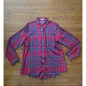 Orvis Women's size M Plaid 100% Silk Button Up Shirt Multicolor